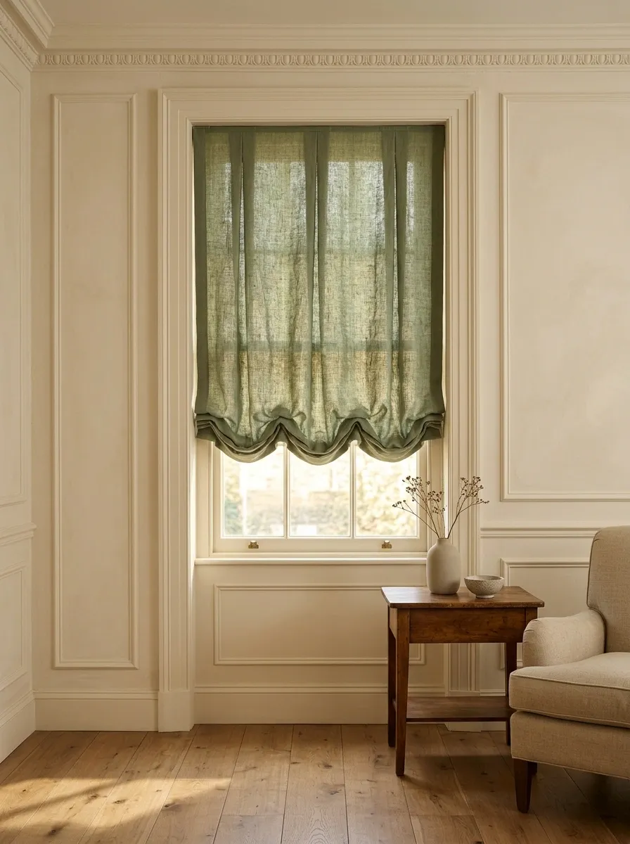 London Curtains With a Soft, Scalloped Hem