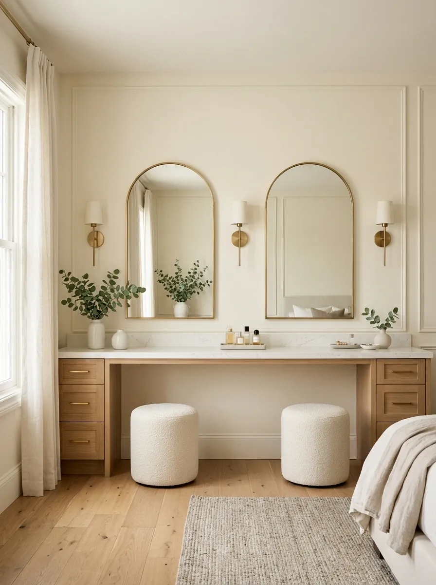 Long Double Vanity for a Shared Bedroom