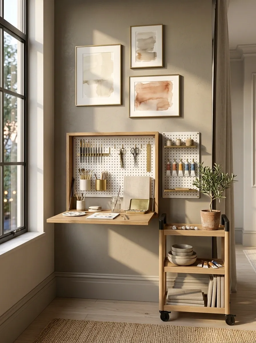 Make a Small Art Studio Corner That Can Disappear
