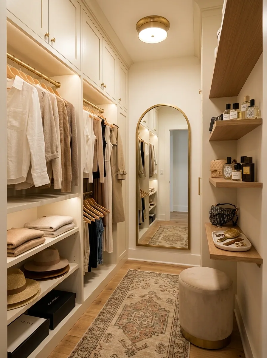 Make a Tiny Walk-In Closet Feel Like a Dressing Room