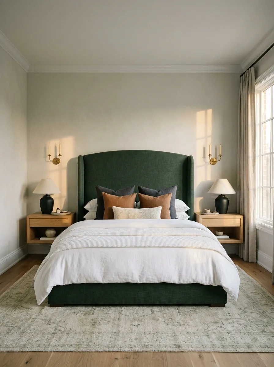 Make an Upholstered Headboard the Room's Main Feature