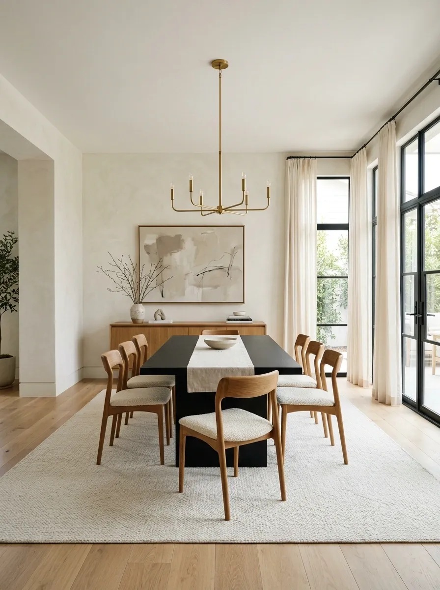 Make the Black Dining Table the Darkest Element in the Room