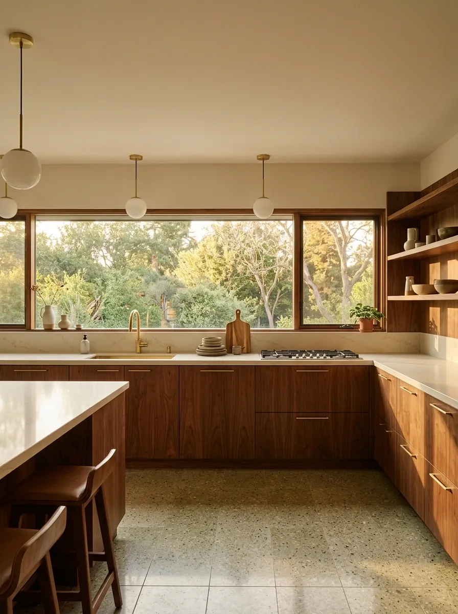 Mid-Century Kitchen With a Long Ribbon Window