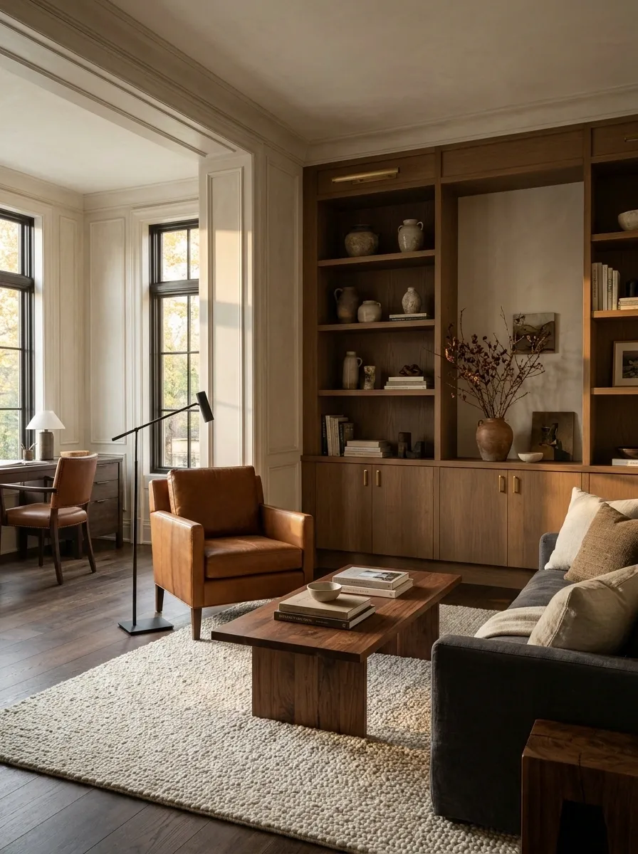 Mix Wood, Leather, Wool, and Metal Instead of Relying on Black