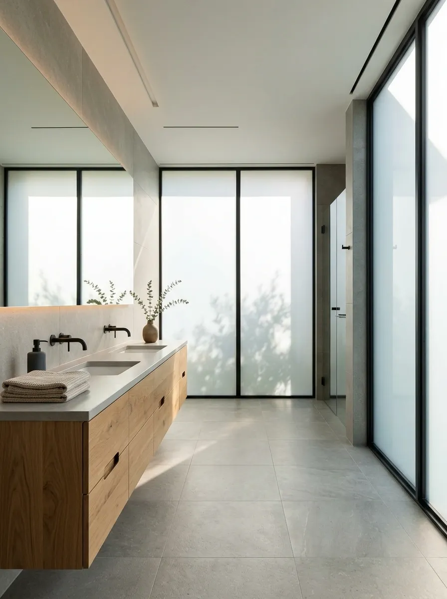 Modern Bathroom With Switchable Privacy Glass