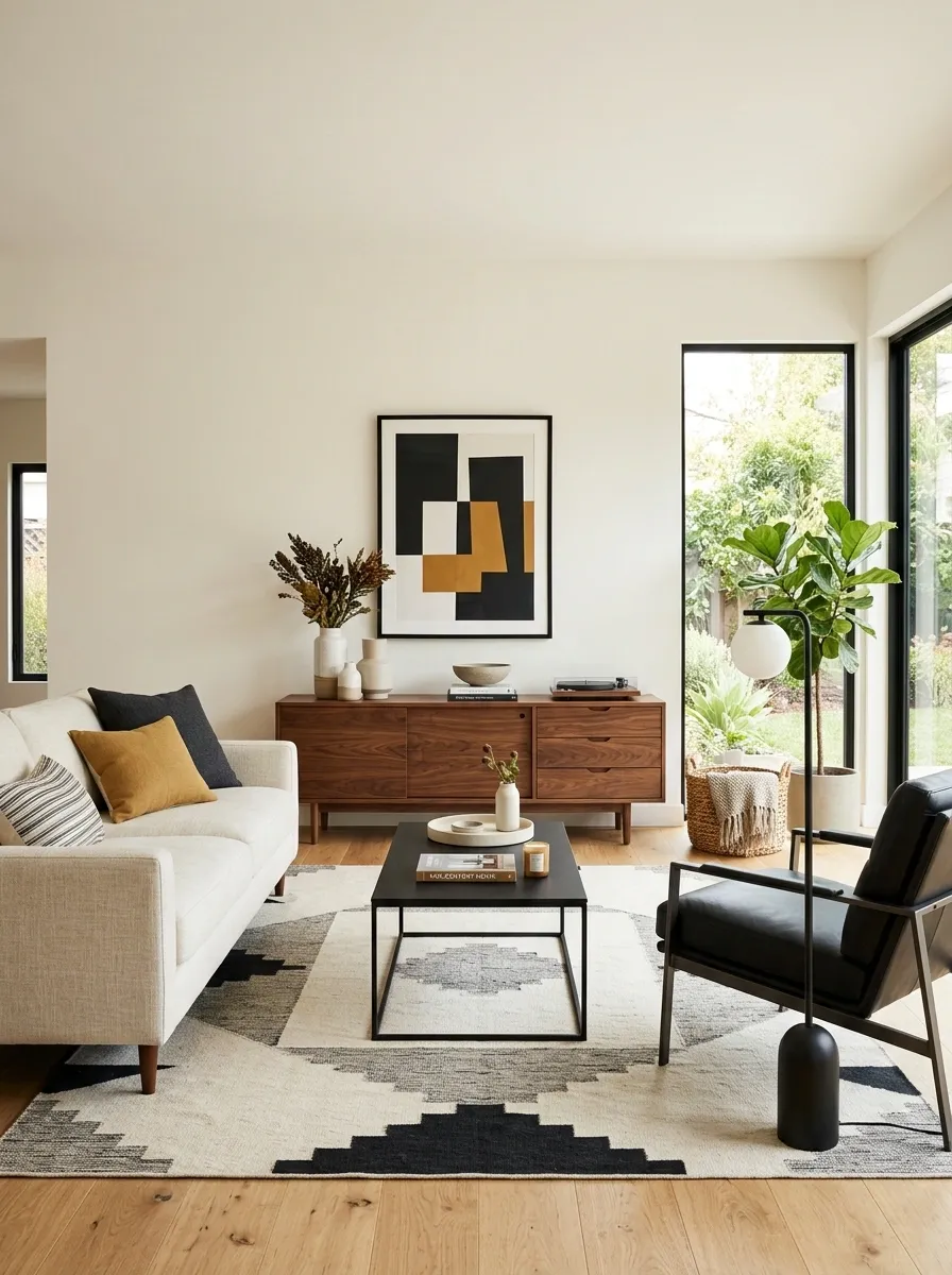 Monochrome Mid-Century With Walnut