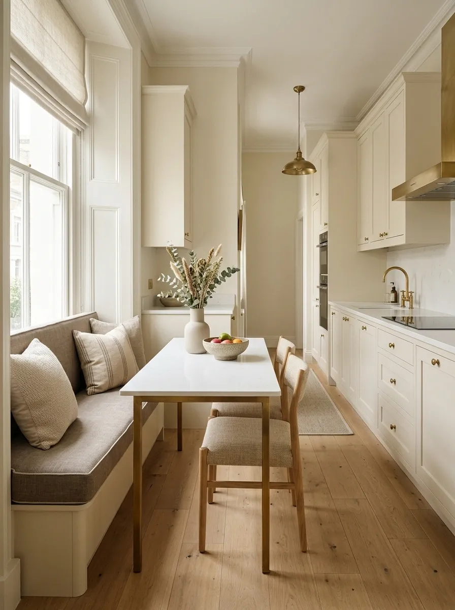 Narrow Galley Kitchen Dining Nook