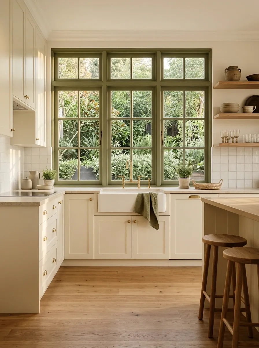 Olive Frames in a Cream Kitchen