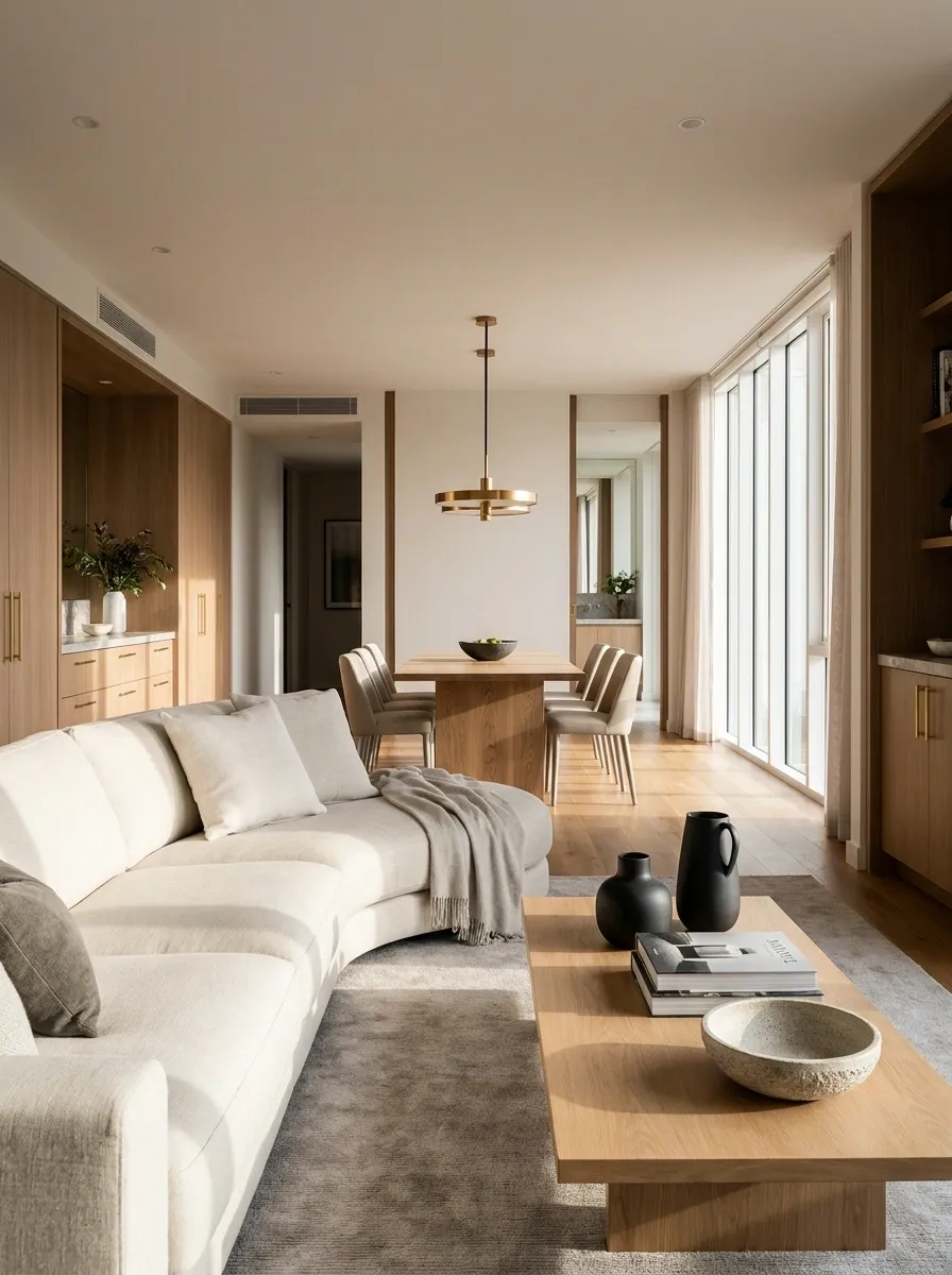 Open-Plan Living Room With a Sofa as a Divider