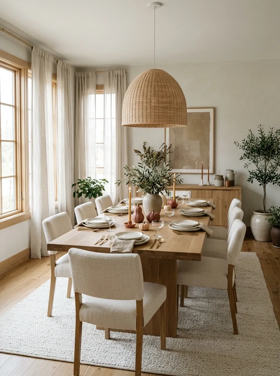 Organic Modern Thanksgiving Dining Room
