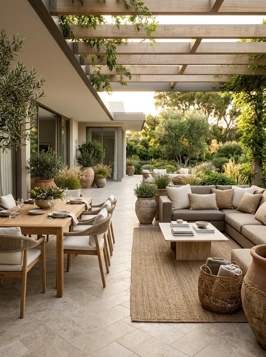 Outdoor Dining Terrace With a Separate Lounge Corner