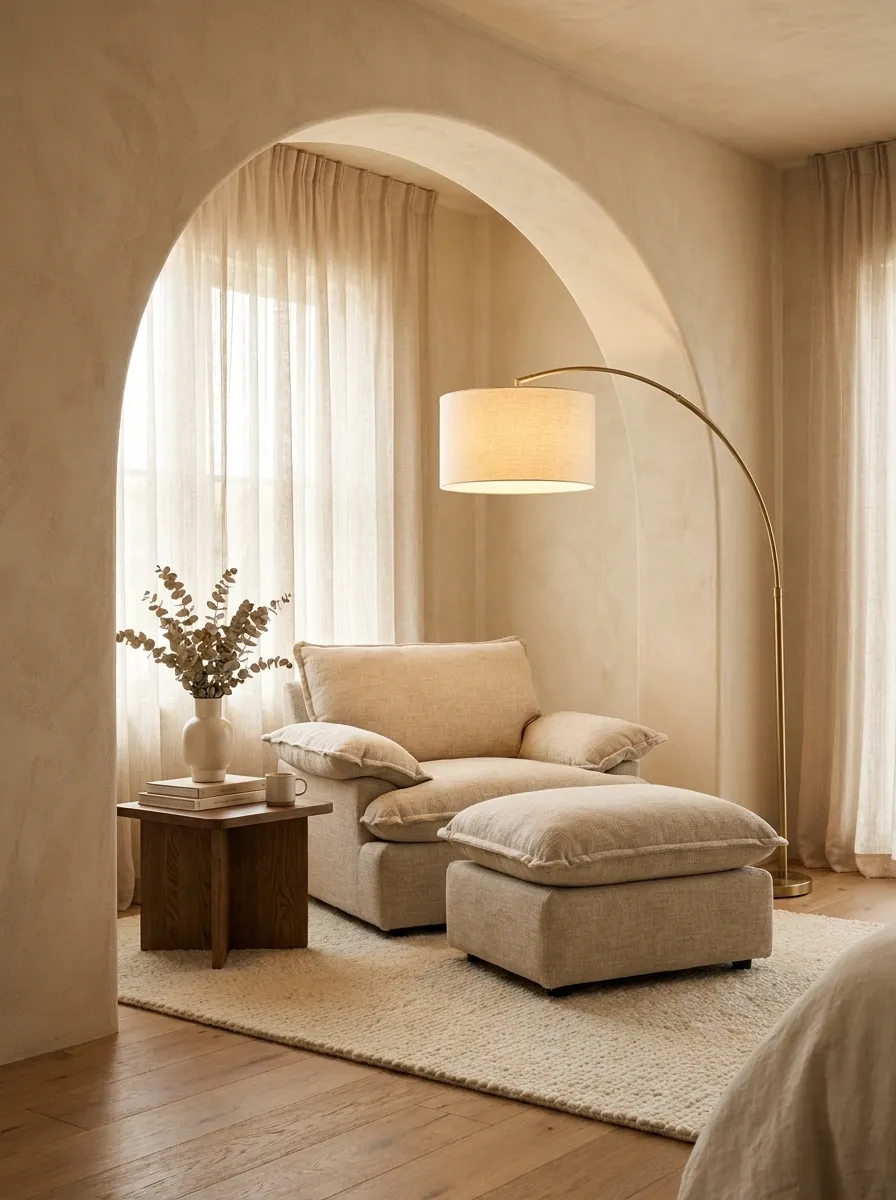 Oversized Chair in a Quiet Bedroom Alcove