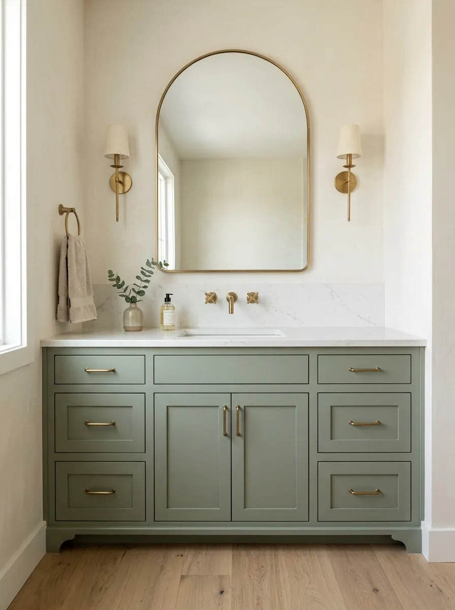 Paint the Vanity Sage and Let the Rest of the Bathroom Stay Light