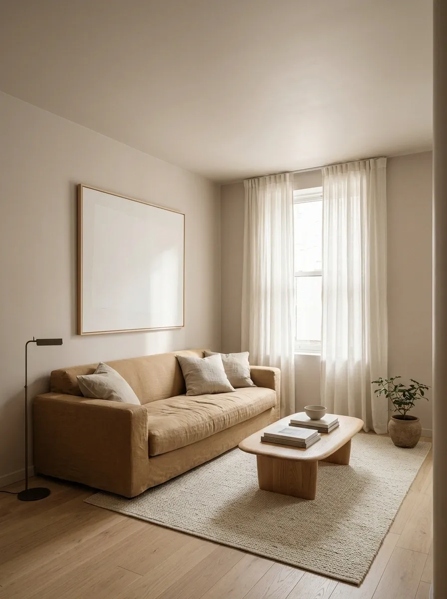 Pale Ceiling and Closely Matched Walls in a Low Room
