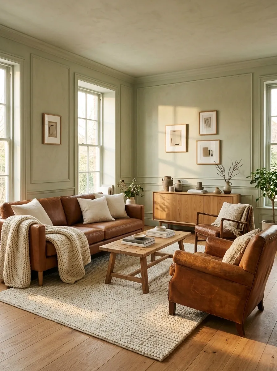 Pale Green + Caramel With Contemporary Vintage Character