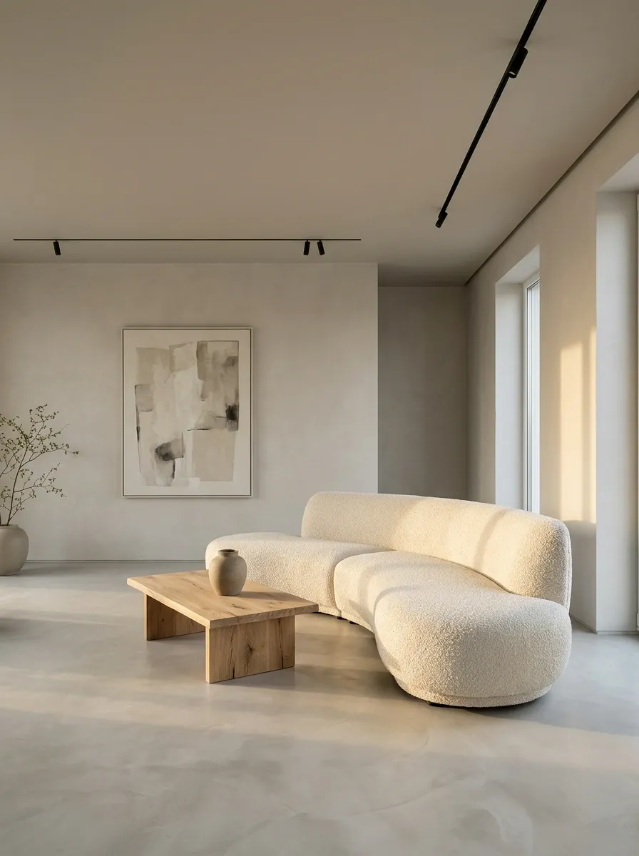 Pale Greige Ceiling in a Contemporary Minimalist Interior