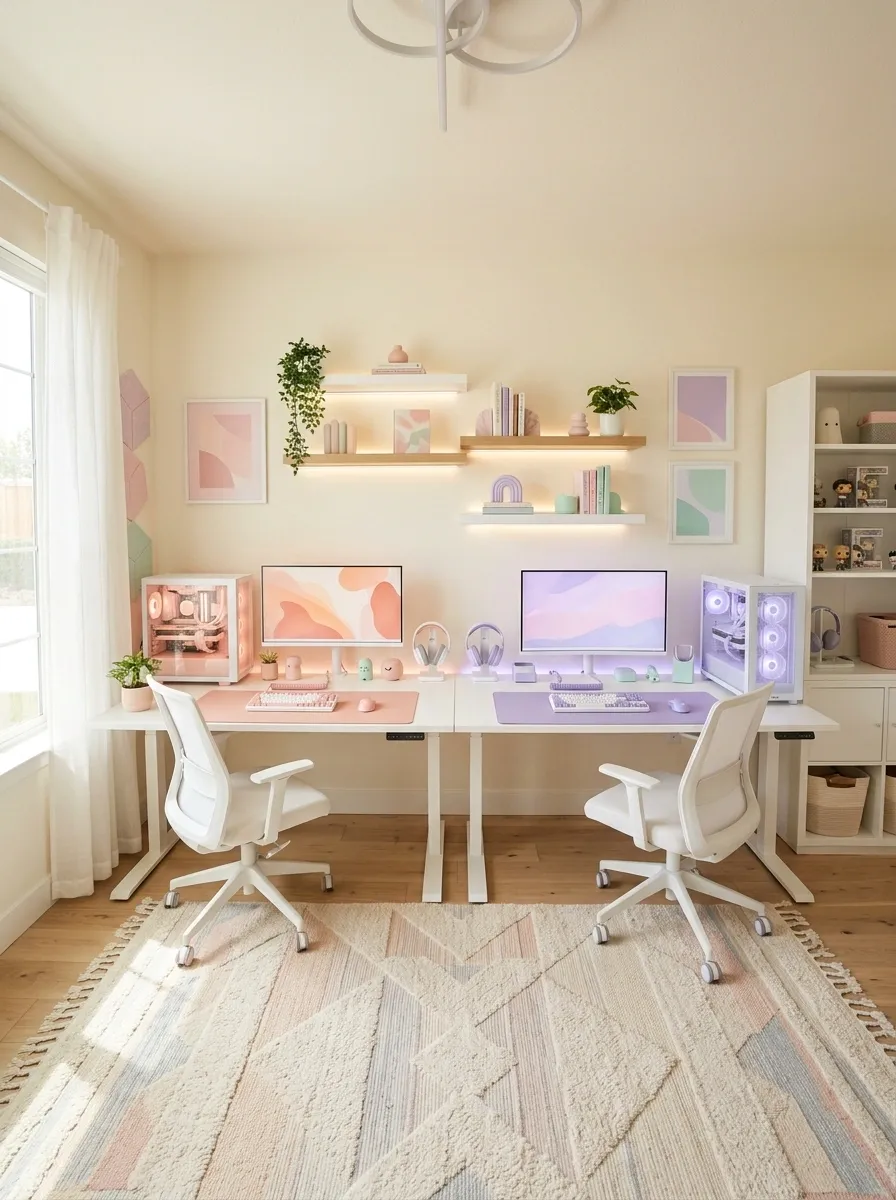 Pastel Gaming Room With Playful Personality