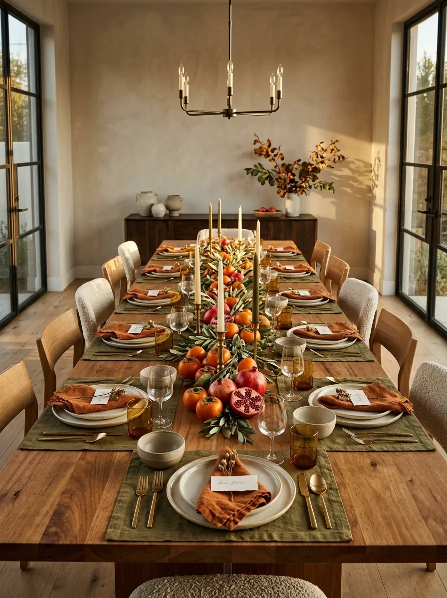 Persimmon, Rust, and Olive Harvest Table