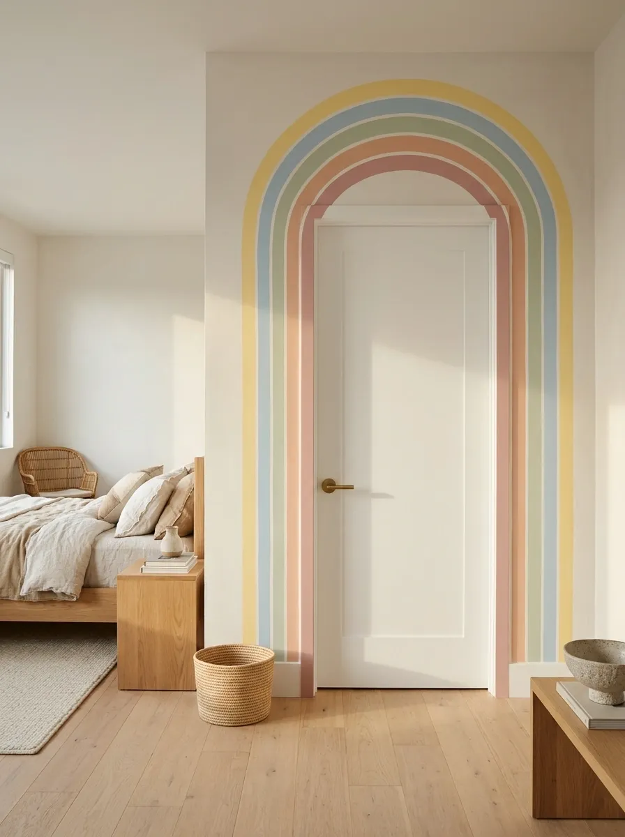 Rainbow Arch Door With a Soft, Muted Color Scheme