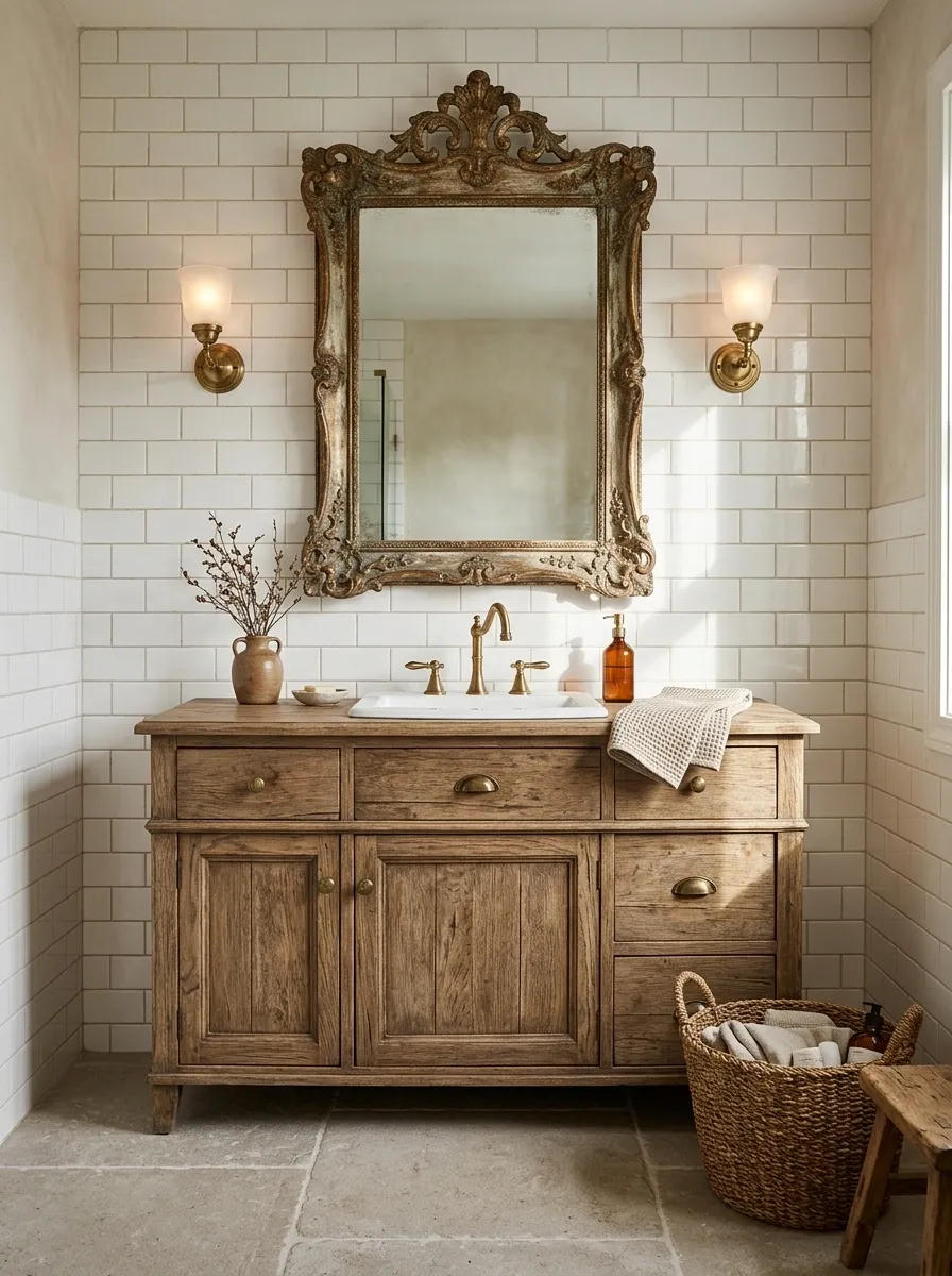 Reclaimed Dresser Vanity Bathroom With Vintage Character