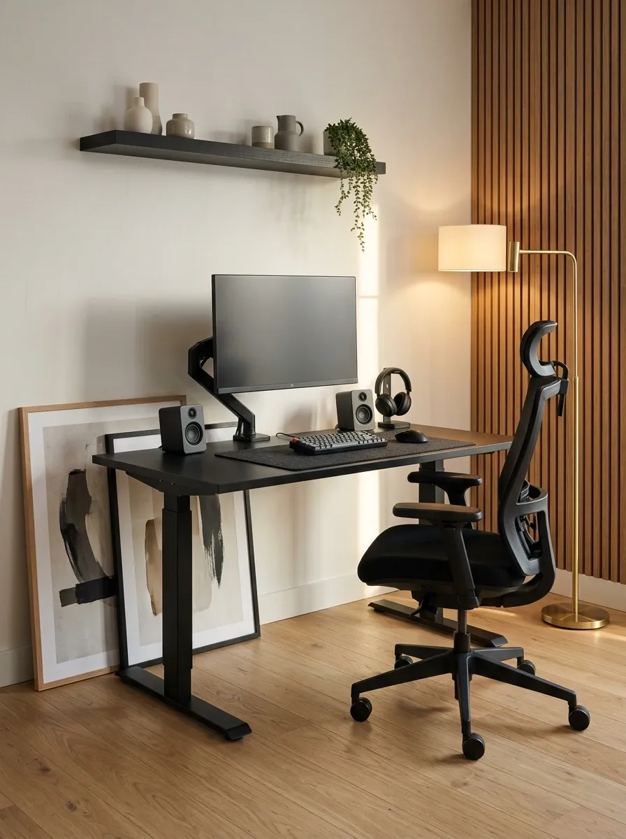 Rental-Friendly Black Gaming Setup Without Permanent Changes