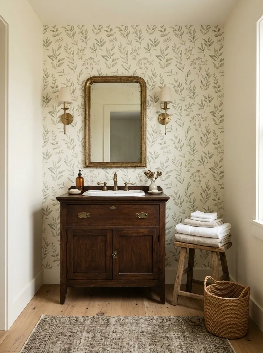 Rental-Friendly Farmhouse Bathroom With Reversible Details