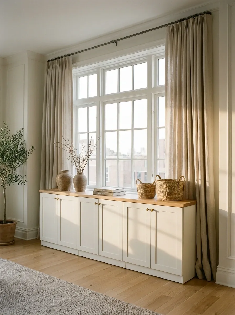Rental-Friendly Modular Cabinets Beneath the Window