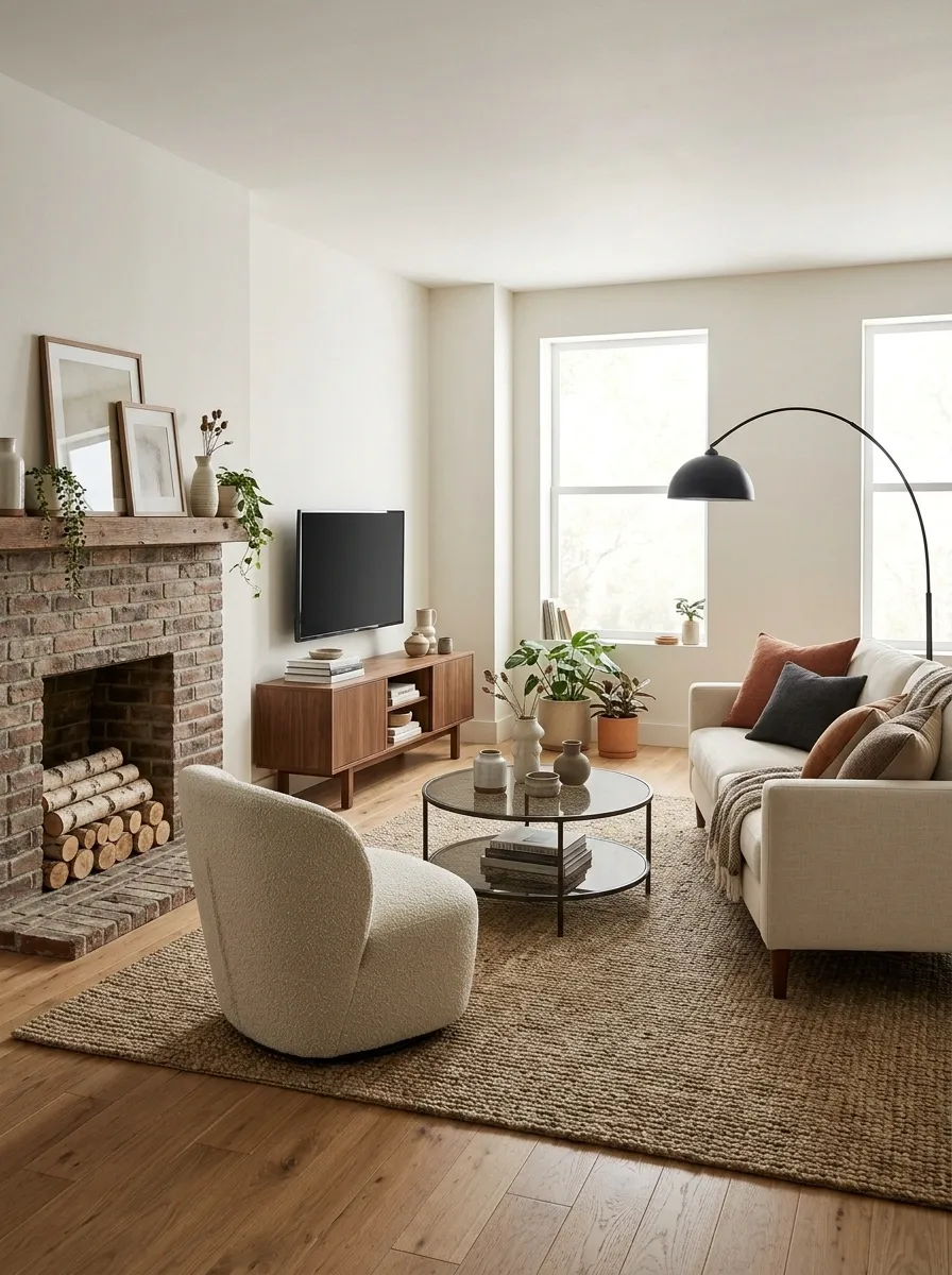 Rental Living Room With a Freestanding TV Console