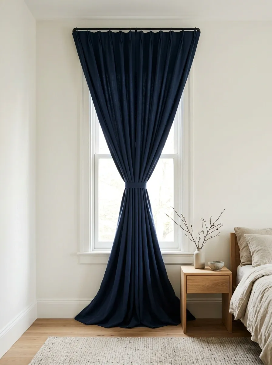 Sandglass Curtains With a Dramatic Center Tie