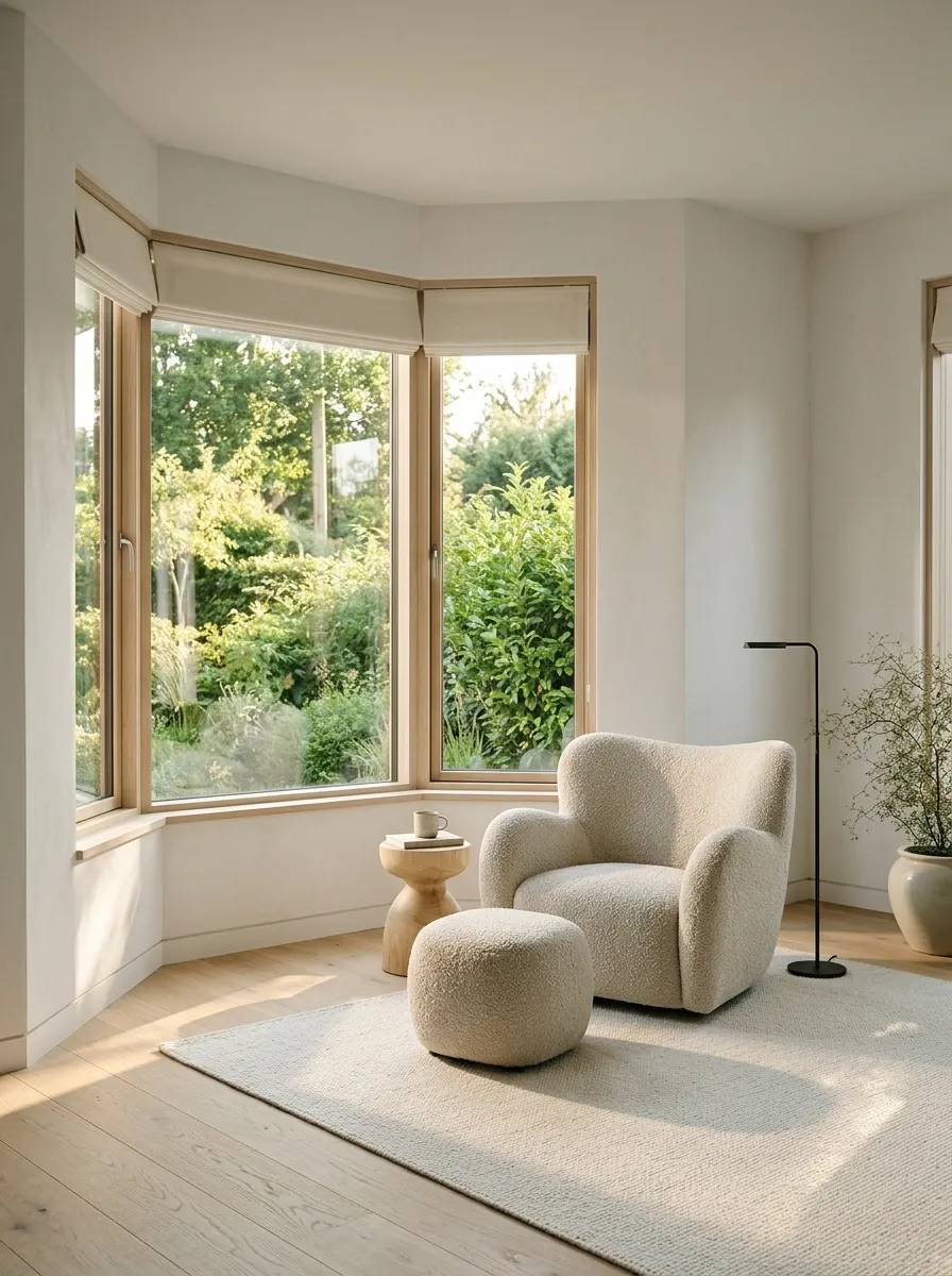 Scandinavian Bay Window With a Sculptural Chair and Minimal Styling