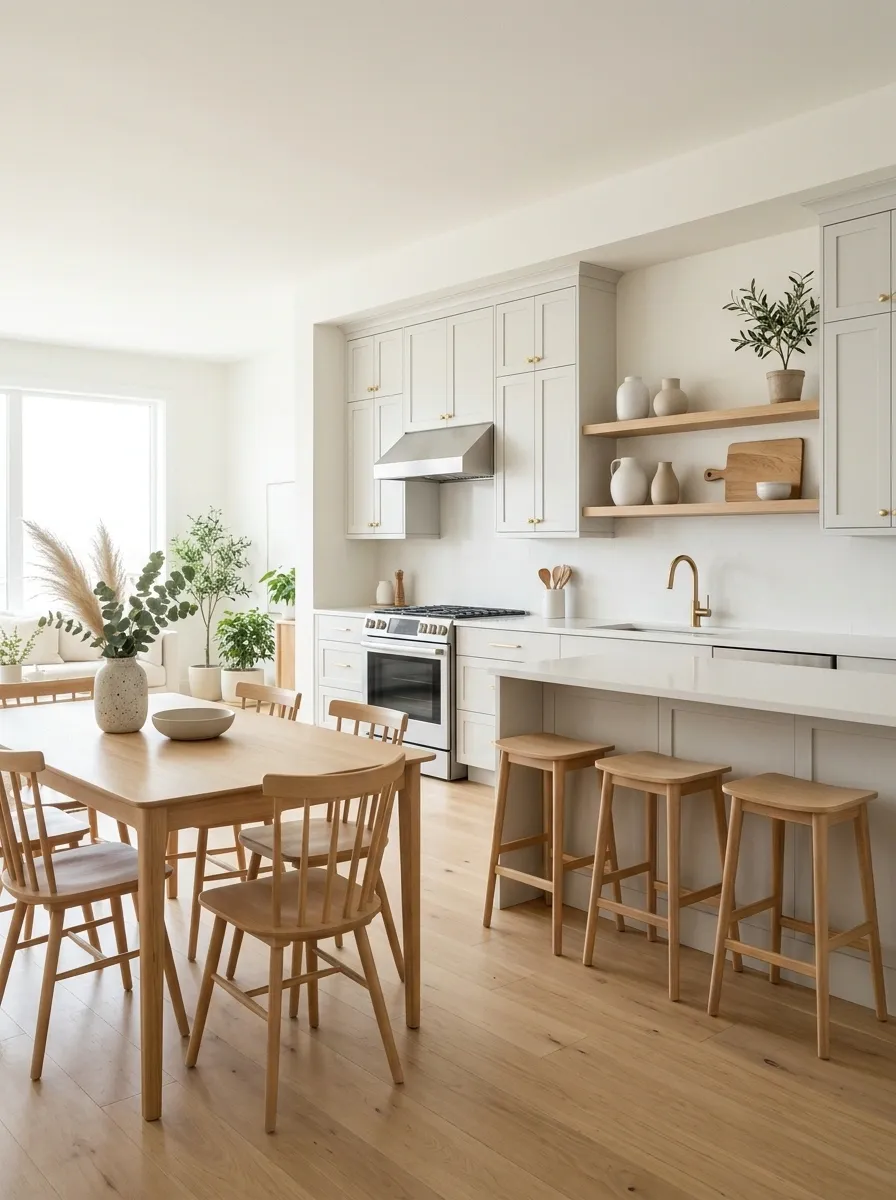 Scandinavian Gray, White, and Blonde Oak