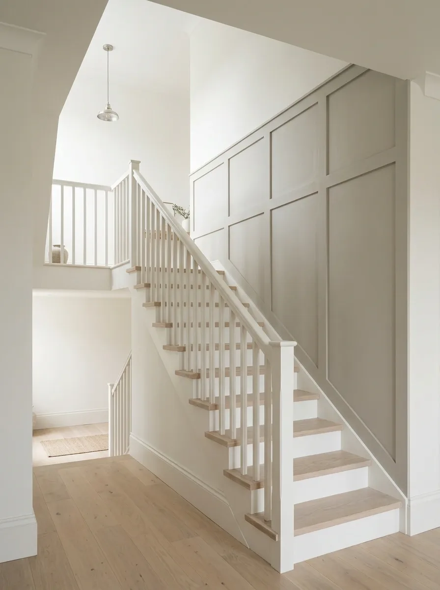 Scandinavian Greige Paneling With Pale Ash Wood