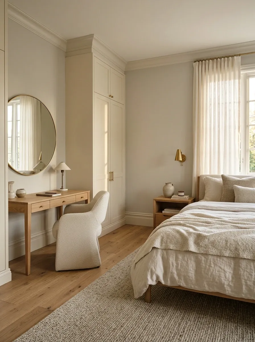 Shared Bedroom With a Discreet Work and Dressing Zone
