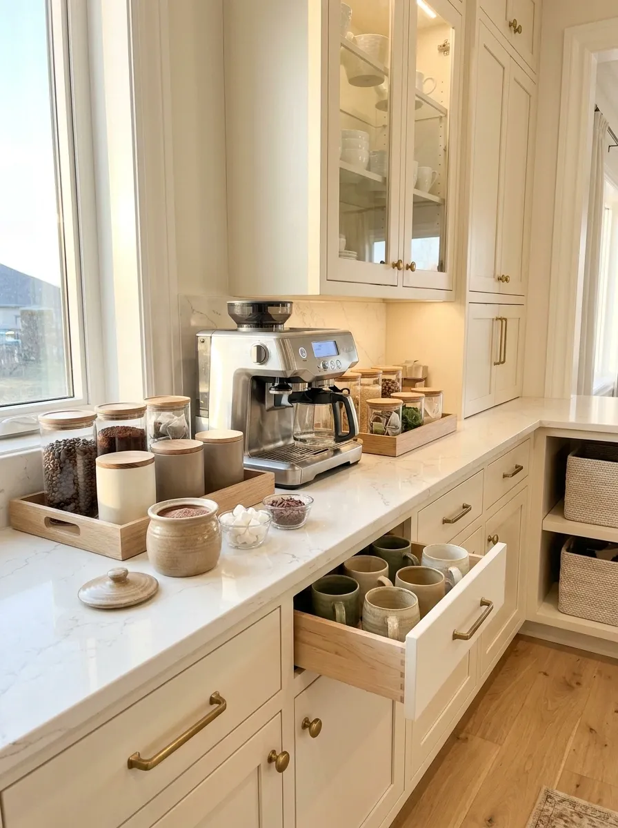 Shared Coffee, Tea, and Hot Chocolate Station