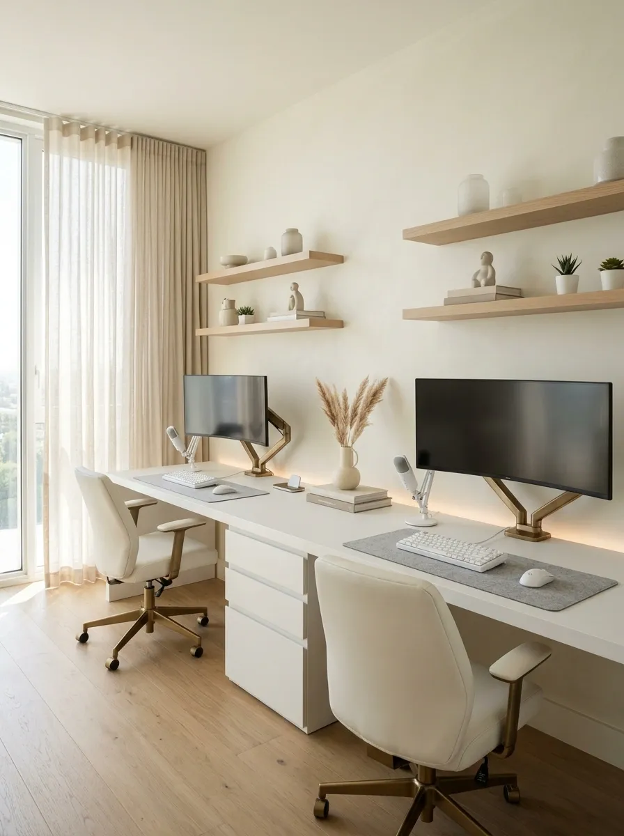 Shared White Gaming Station for Two Players