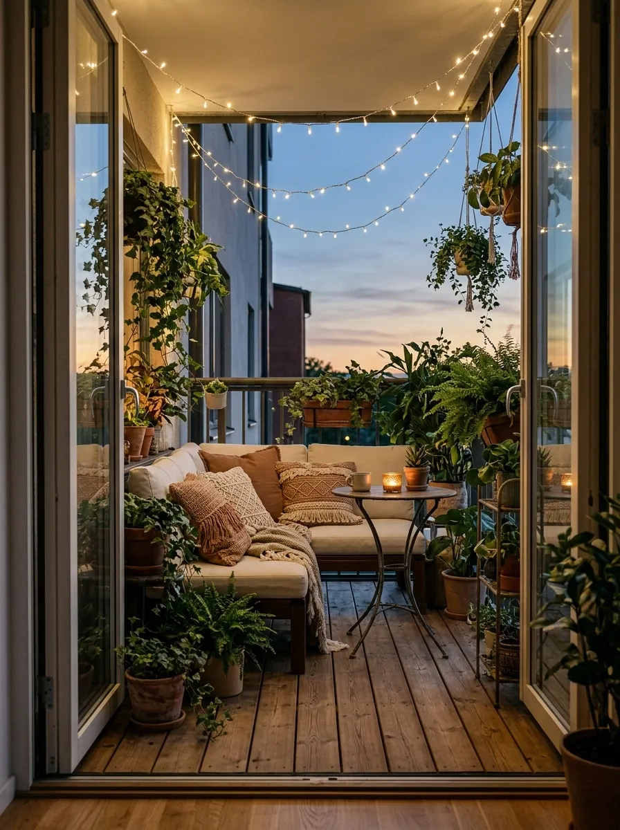 Small Balcony With a Botanical Canopy
