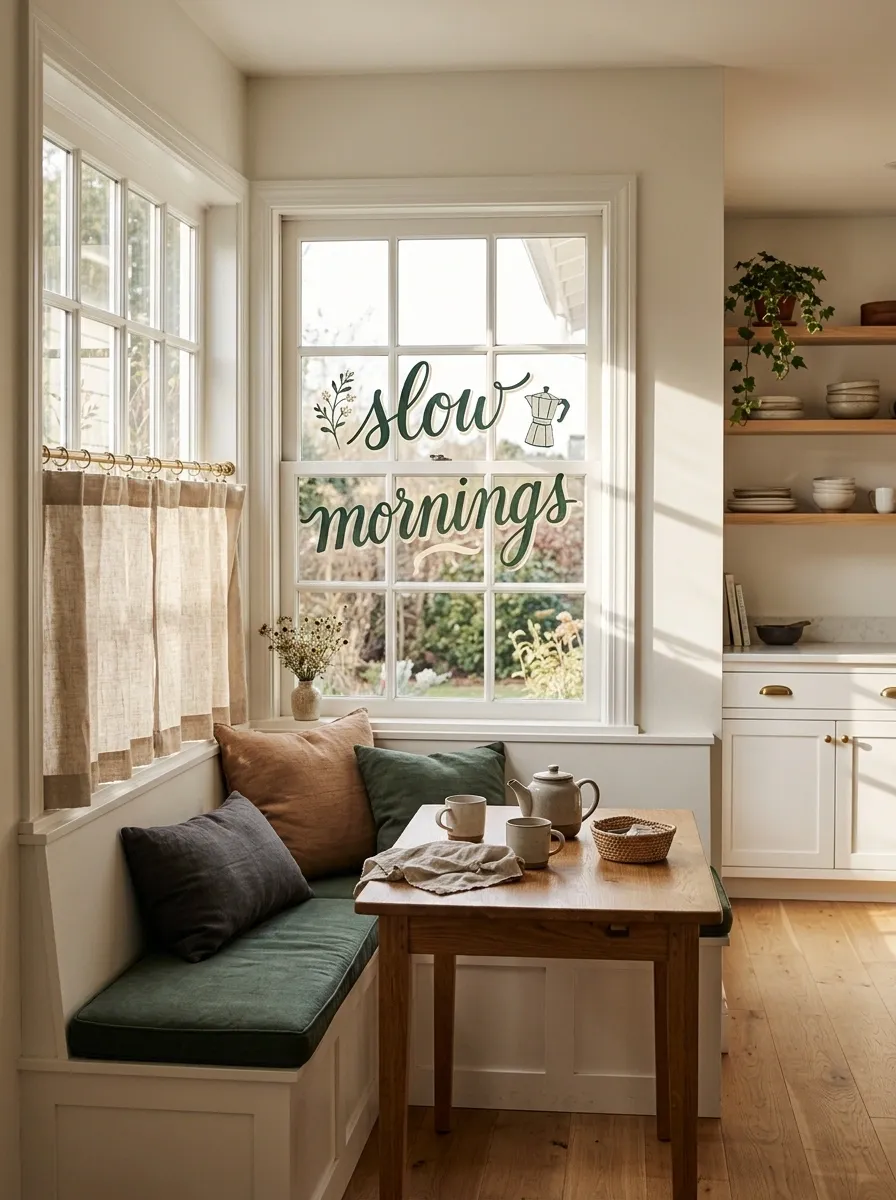 Small Café-Style Lettering With Coffee and Botanical Details
