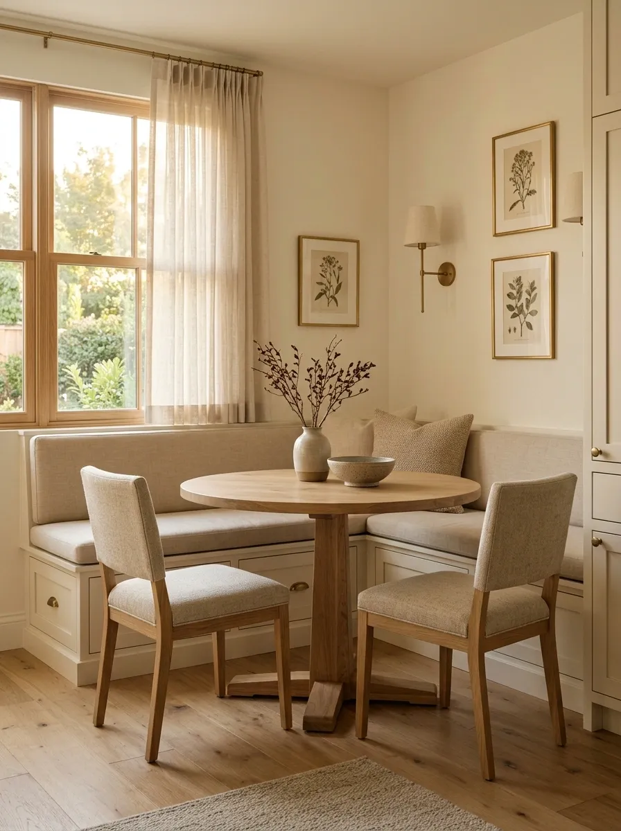 Small Dining Nook With Storage Under the Bench