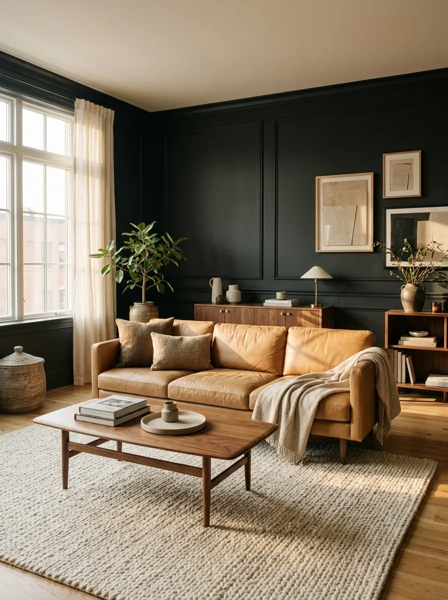 Soft Black + Camel in an Editorial Apartment