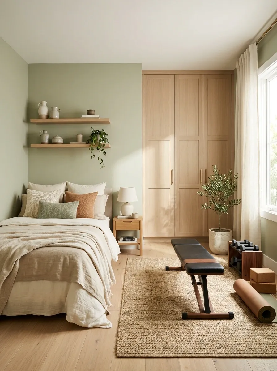 Soft Sage Convertible Guest Room Gym