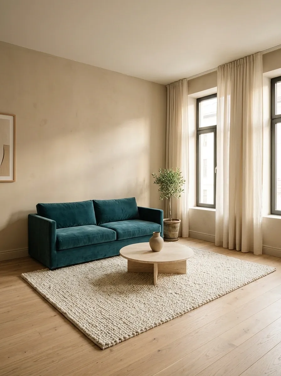 Teal and Beige Minimalist Apartment