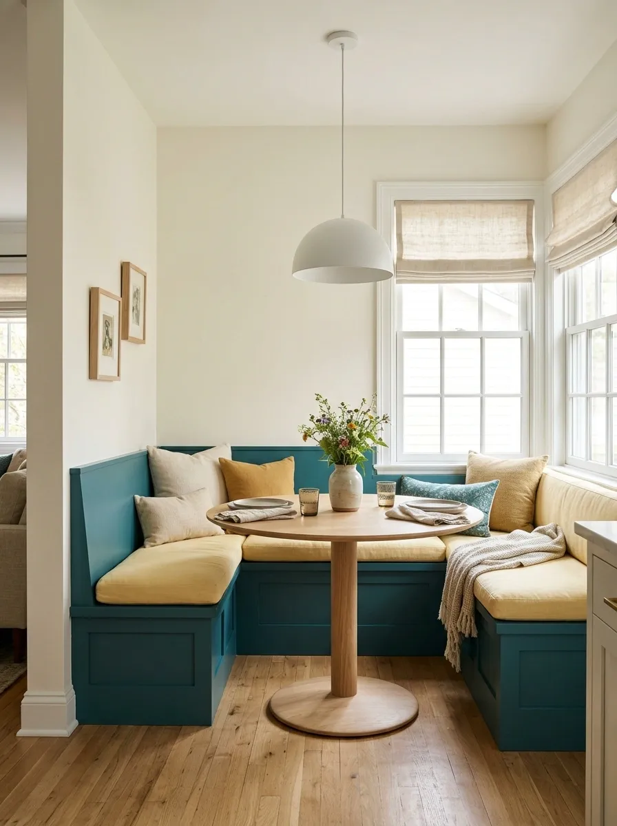 Teal and Butter Yellow Breakfast Nook