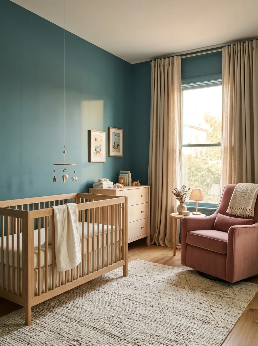 Teal and Dusty Pink Nursery