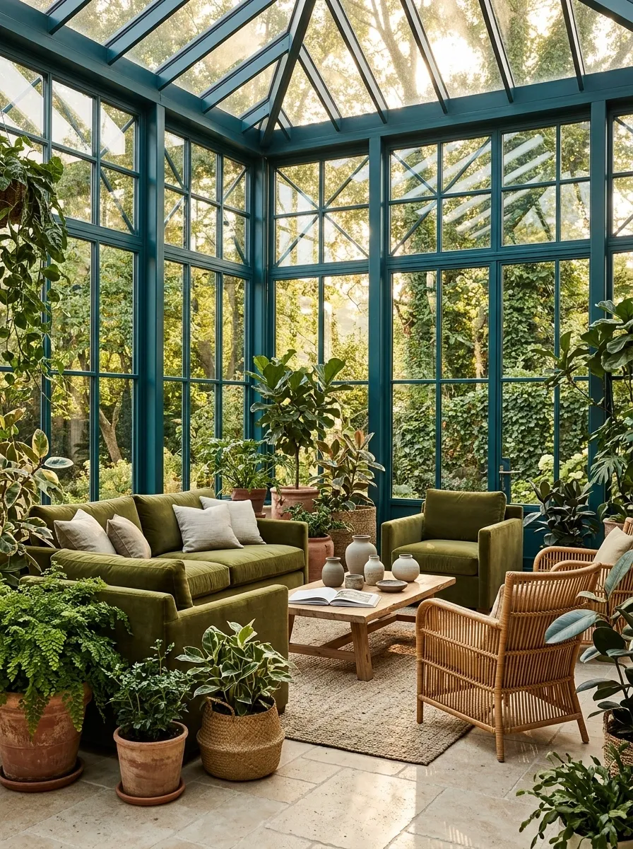 Teal and Olive Green Conservatory