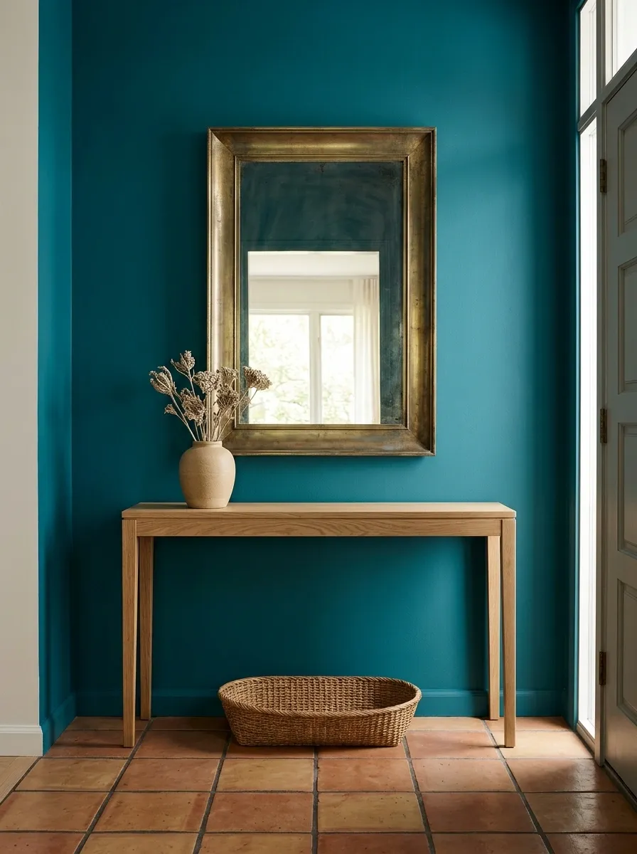 Teal and Terracotta Welcoming Entryway