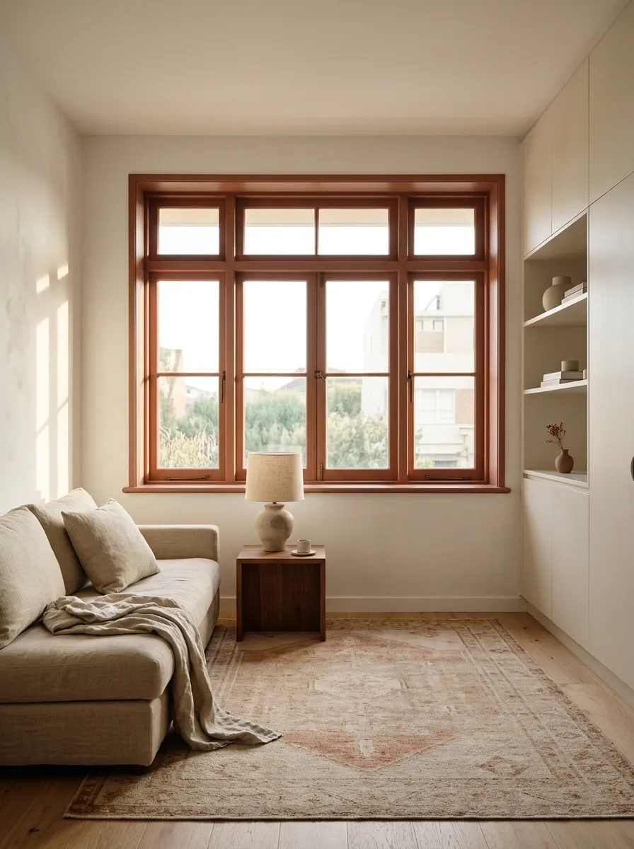 Terracotta Frames in a Warm White Studio