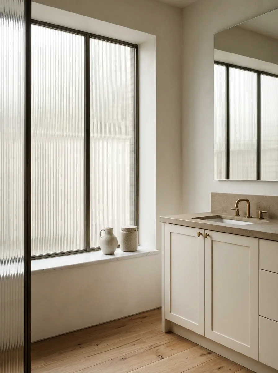 Textured Glass With Minimal Window Dressing