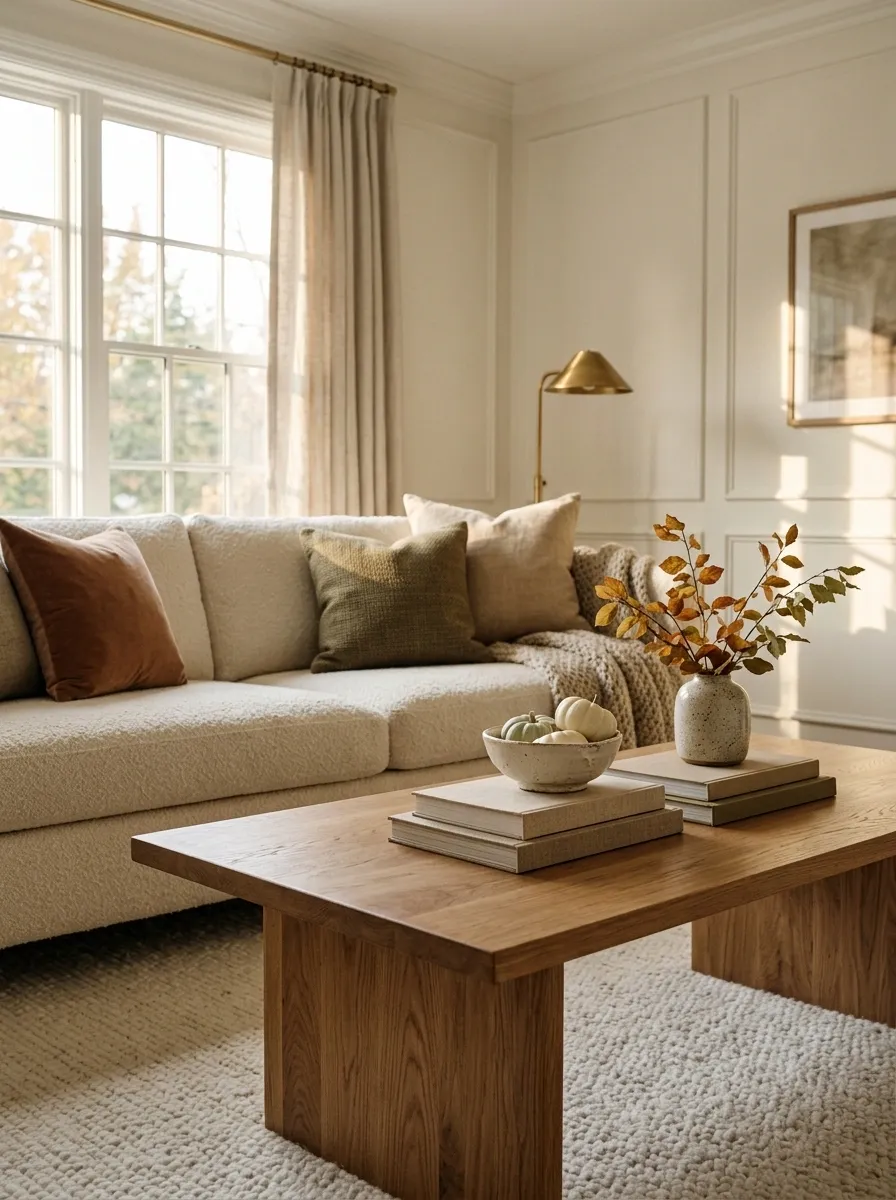 Thanksgiving Coffee Table Styling With Books and Seasonal Ceramics