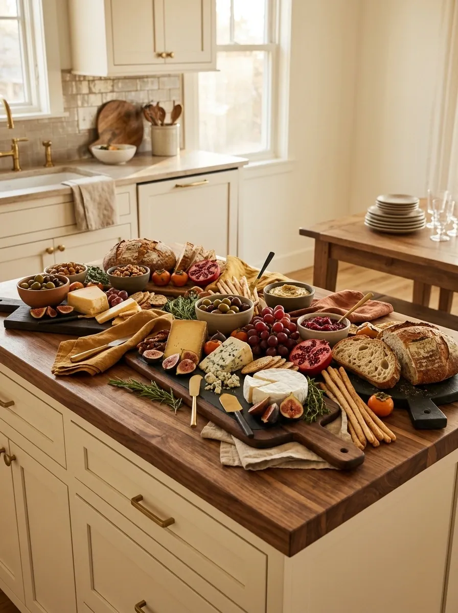 Thanksgiving Grazing Table in a Compact Kitchen
