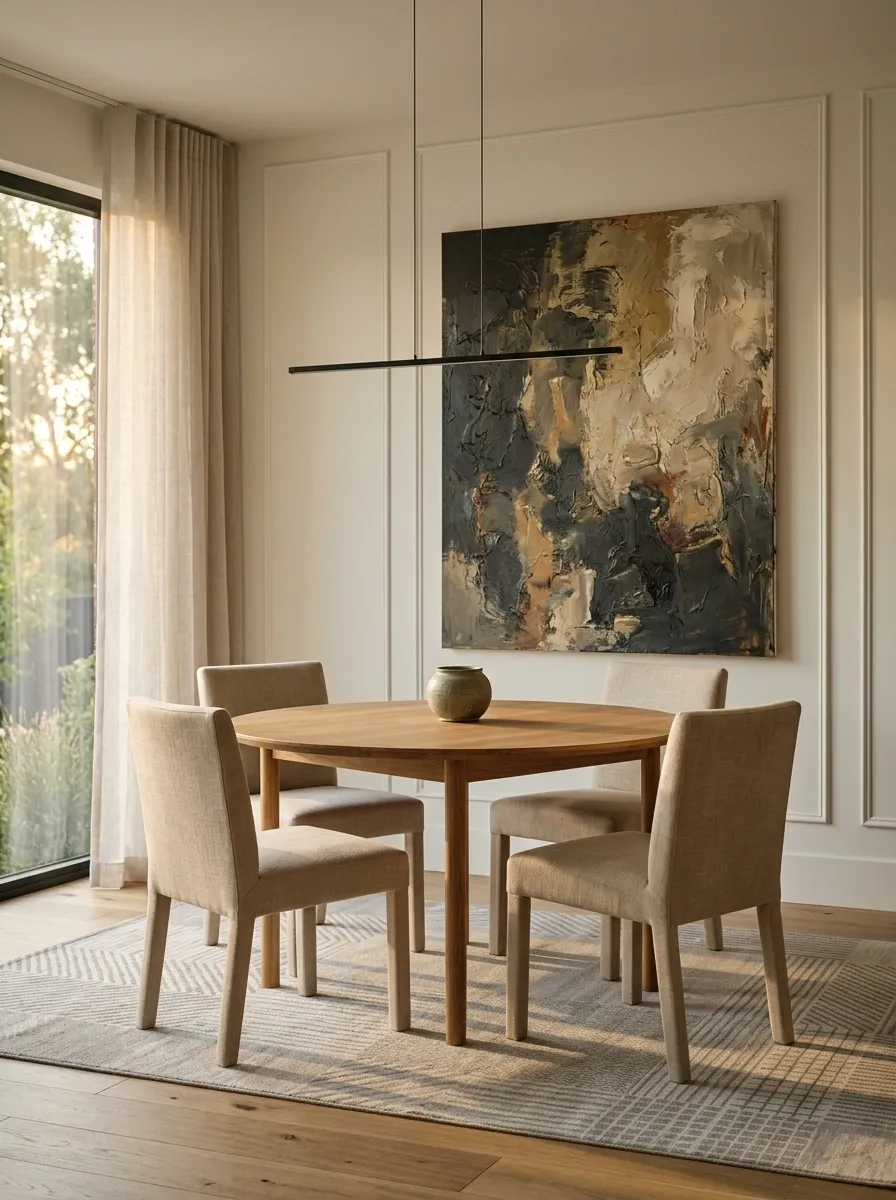 The Art-First Dining Room With a Quiet Tabletop